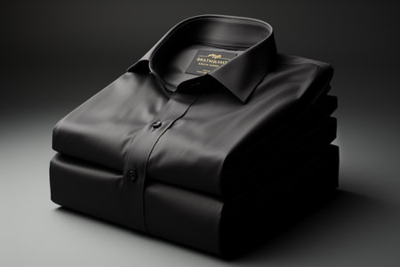 Shirt Packaging Material on Black background. A high quality image making by generative ai.の素材