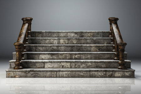 Stair Riser on white background. A high quality image making by generative ai.の素材