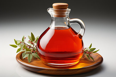 Syrup Bottle on white background. A high quality image making by generative ai.の素材