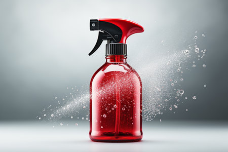 Trigger Spray Bottle on white background. A high quality image making by generative ai.の素材