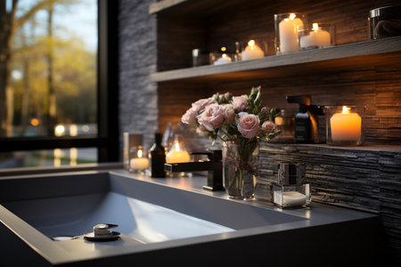 Bathroom Furniture. A high quality image making by generative ai.の素材