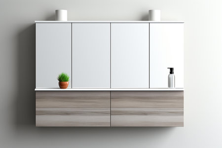 Bathroom Wall Cabinet. A high quality image making by generative ai.の素材