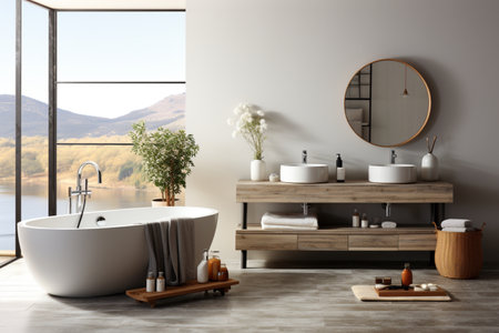 Bathroom Set. A high quality image making by generative ai.の素材