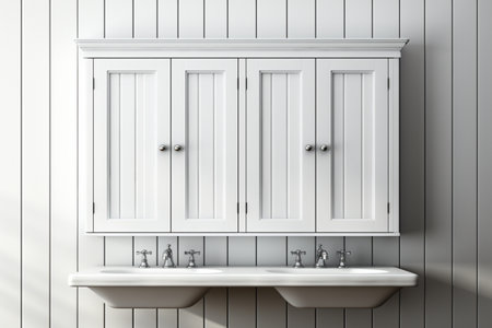Bathroom Wall Cabinet. A high quality image making by generative ai.の素材