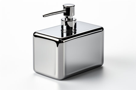 Metal Soap Dispenser on white background. A high quality image making by generative ai.の素材