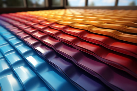 Plastic Roofing Sheets. A high quality image making by generative ai.の素材