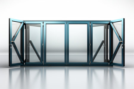 Aluminum Folding Door on white background. A high quality image making by generative ai.の素材