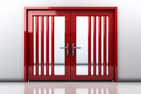 Accordion Door on white background. A high quality image making by generative ai.の素材