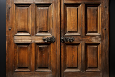 Burma Teak Wood Doors. A high quality image making by generative ai.の素材