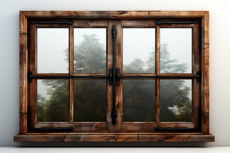 Mild Steel Window on white background. A high quality image making by generative ai.の素材