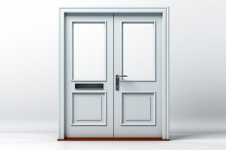 Office Aluminum Door on white background. A high quality image making by generative ai.の素材