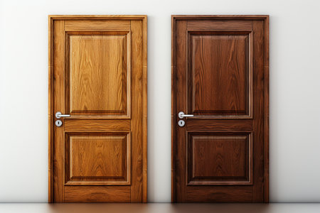 Ply Panel Doors. A high quality image making by generative ai.の素材