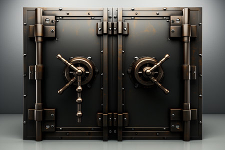 Stainless Steel Security Door. A high quality image making by generative ai.の素材