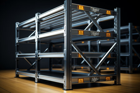 Steel Racks. A high quality image making by generative ai.の素材