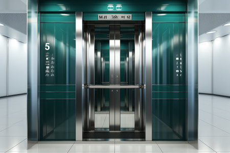 Elevator Servicing. A high quality image making by generative ai.の素材
