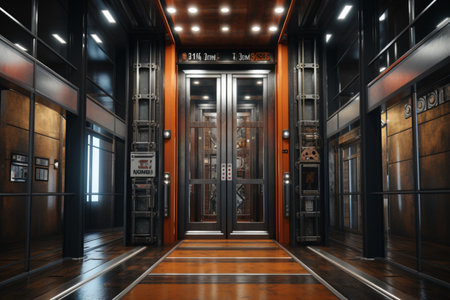 Freight Elevator. A high quality image making by generative ai.の素材