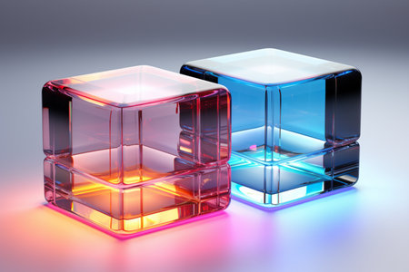 Led Cube Seats. A high quality image making by generative ai.の素材