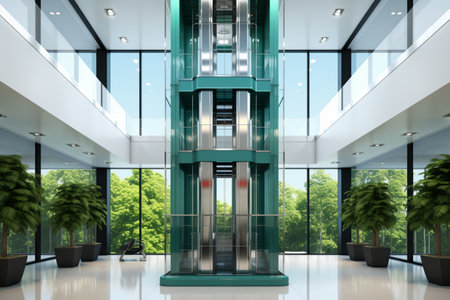 Vertical Elevator. A high quality image making by generative ai.の素材