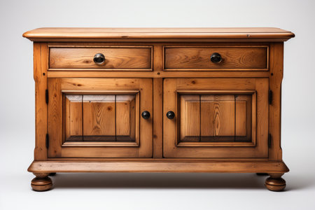 Wood Buffet on white background. A high quality image making by generative ai.の素材