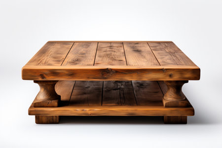 Wooden Coffee Table on white background. A high quality image making by generative ai.の素材