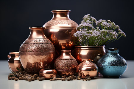 Copper Handicraft. A high quality image making by generative ai.の素材