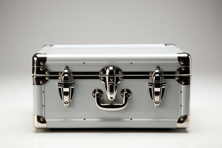 Metal Jewellery Box on white background. A high quality image making by generative ai.の素材