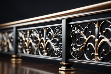 Mild Steel Railing. A high quality image making by generative ai.の素材