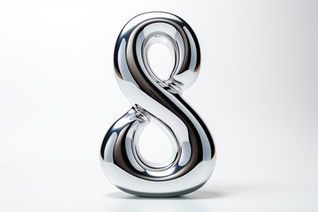 Stainless Steel Alphabet on white background. A high quality image making by generative ai.の素材