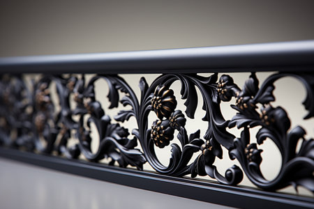 Wrought Iron Rails on white background. A high quality image making by generative ai.の素材