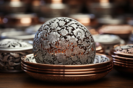 White Metal Handicrafts. A high quality image making by generative ai.の素材
