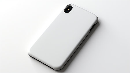 plastic mobile cover on white background. A high quality image making by generative ai.の素材