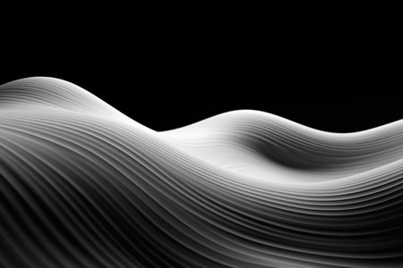 Abstract black and white waves, evoking a sense of motion. A high quality image making by generative ai.の素材