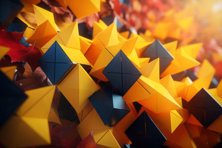 Geometric shapes in a natural background, creating harmony. A high quality image making by generative ai.の素材