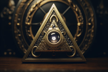 Illuminate the scene with abstract violet lights and blue shapes. A high quality image making by generative ai.の素材