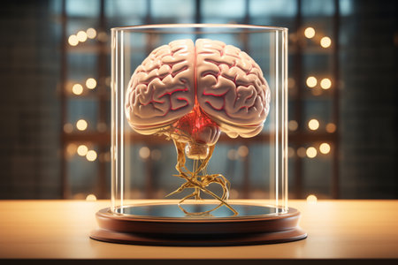 Neuroscience delved into the medical concepts of the brain and its functionalities. A high quality image making by generative ai.の素材