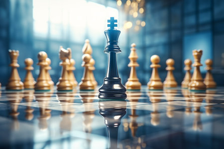 strategic business concept through a chess game. A high quality image making by generative ai.の素材