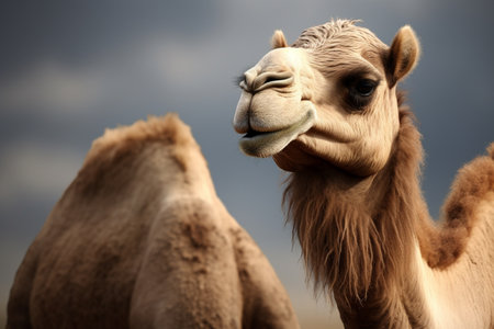 wild camel adapting to its natural surroundings. A high quality image making by generative ai.の素材