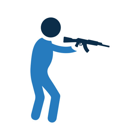 Shooter Icon. is isolated on white background. Simple vector illustration for graphic and web design or commercial purposes.のイラスト素材