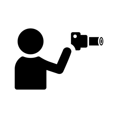 photocamera Man icon - Perfect use for designing and developing websites, printed files and presentations, Promotional Materials, Illustrations or any type of design project.のイラスト素材