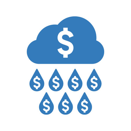 Money Rain icon. Flat style vector EPS use in infographics,web design, presentations and on printed materials.のイラスト素材