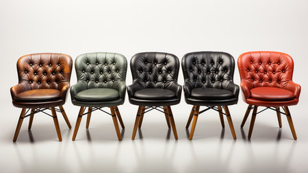 Chairs on white background. A high quality image making by generative ai.の素材
