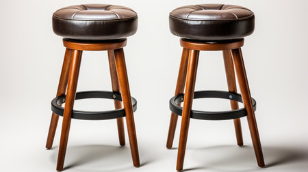 Bar Stools on white background. A high quality image making by generative ai.の素材