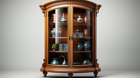 Corner Cabinet on white background. A high quality image making by generative ai.の素材
