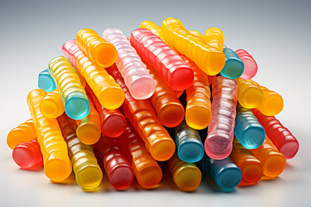 Candy Sticks on white background. A high quality Ai Generated image.の素材