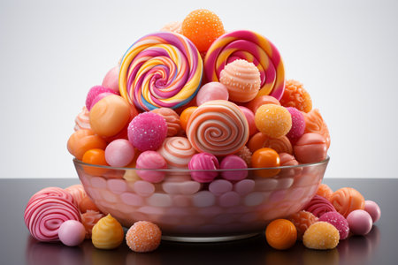 Candy on white background. A high quality Ai Generated image.の素材