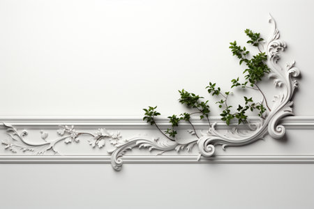 Corner on white background. A high quality Ai Generated image.の素材