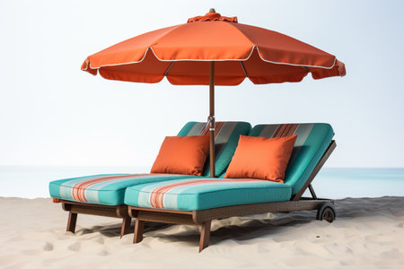 Beach Bed. A high quality Ai Generated image.の素材