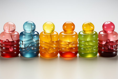 Flavoured Candies on white background. A high quality Ai Generated image.の素材