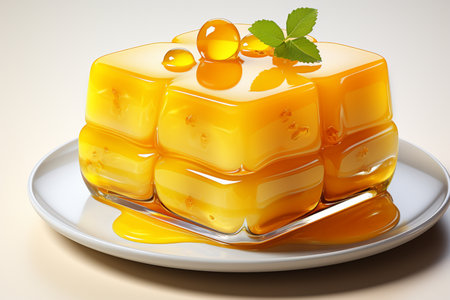 Mango Jelly on white background. A high quality Ai Generated image.の素材