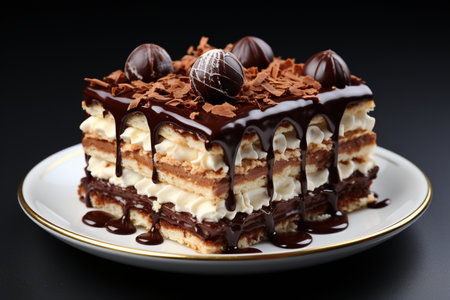 Nougatine Cake. A high quality Ai Generated image.の素材